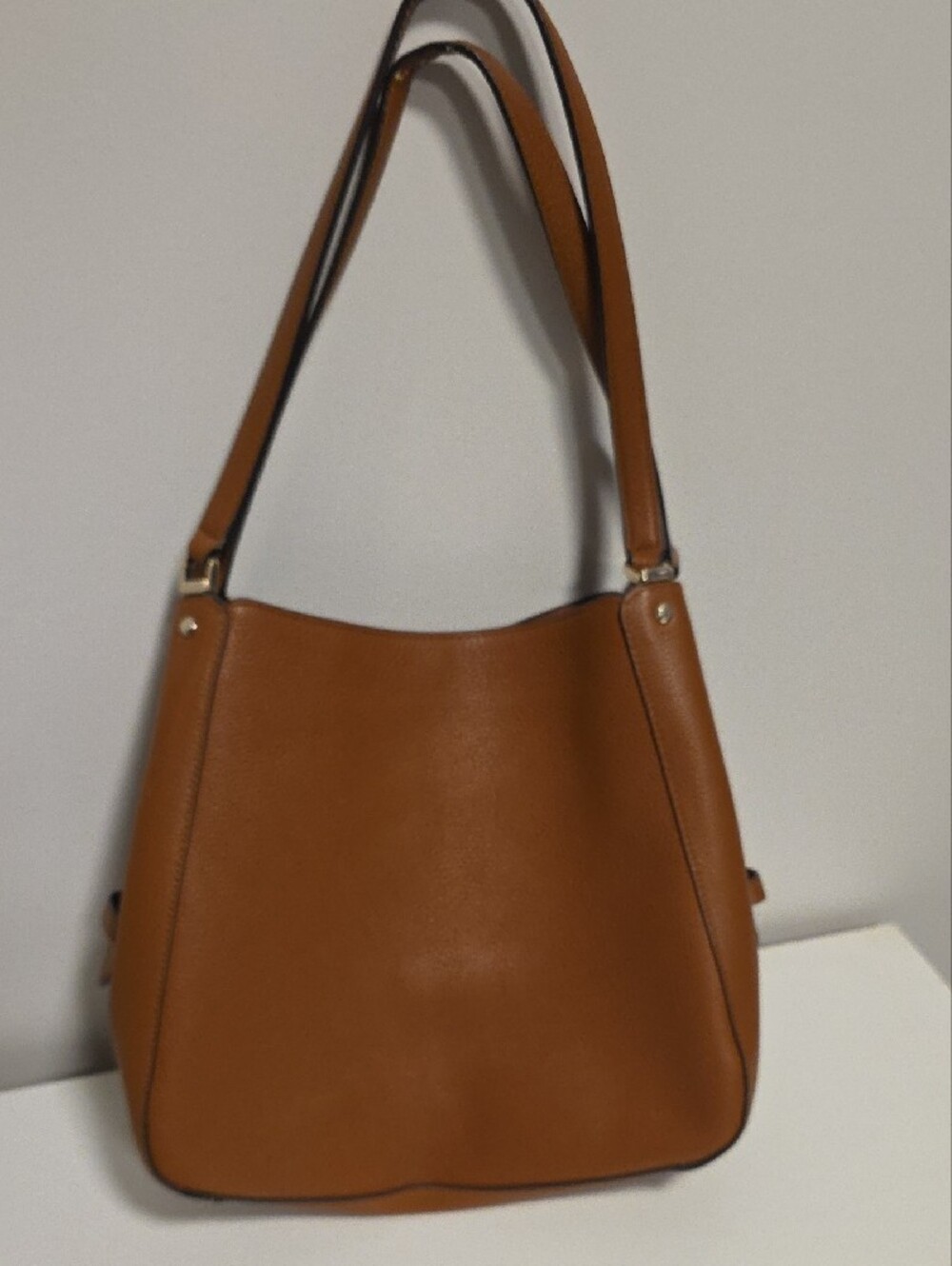 kate spade Pebbled Leather Double-Handle Shoulder Bag in Tan Brown - Picture 3 of 3